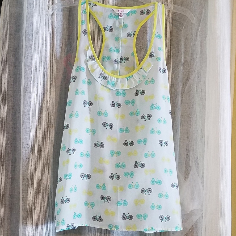 Adorable dressy blouse w/bicycles-great condition